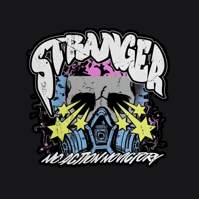 Fremder Schädel Design mit Atemschutz Herren Pullover Hoodie