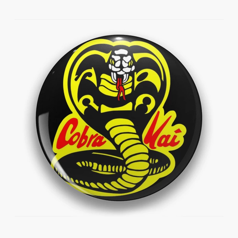 Cobra Kai Martial Arts Dojo Logo with Strike-Ready Snake Pin