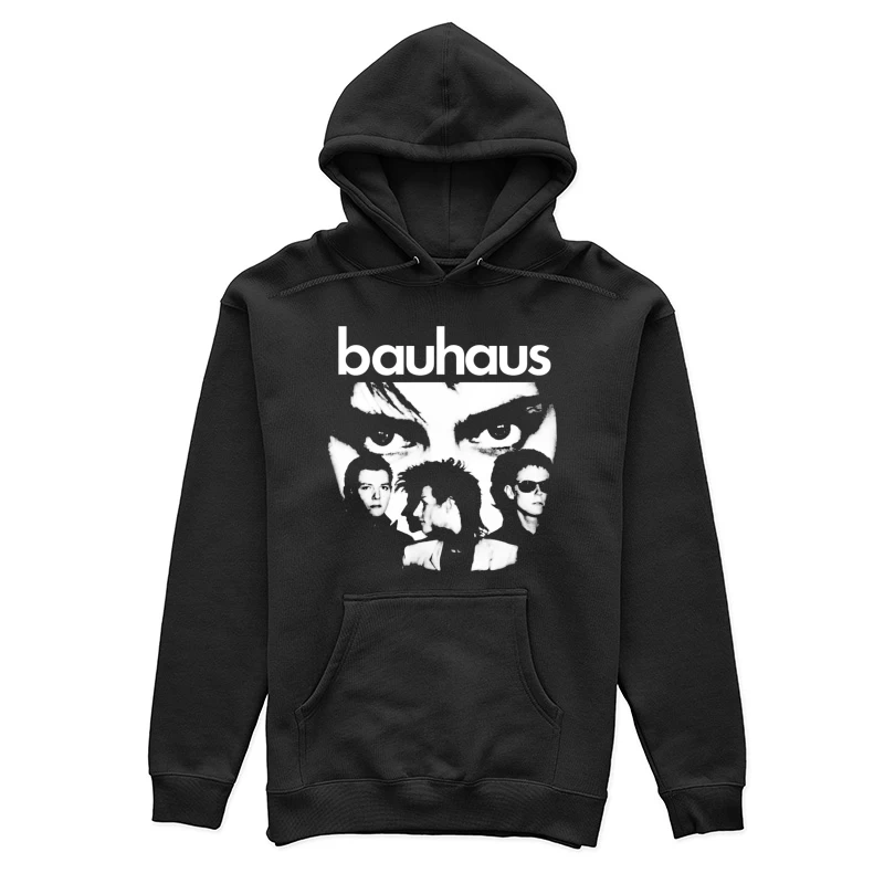 Abstract Bauhaus Portrait Sketch in Black and White Female Pullover Hoodie