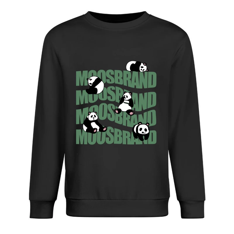 Pandas auf Moosbrand Hintergrund Herren Pullover Sweatshirt