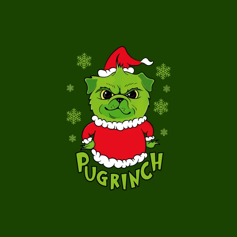 Pugrinch: Grumpy Holiday Cheer Tapestry