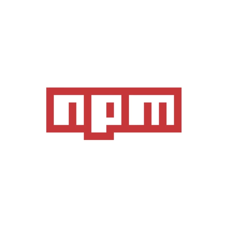 NPM (Node Package Manager) Logo in Red and White Pin