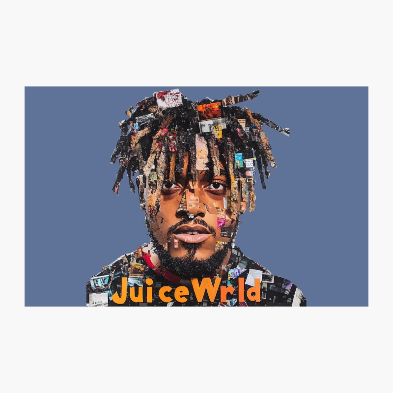 Juice WRLD: Hip Hop Album Cover with Artistic Collage Portrait Travel Mug