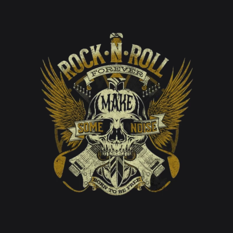 Crâne de Rock and Roll avec des ailes Homme Sweat à capuche