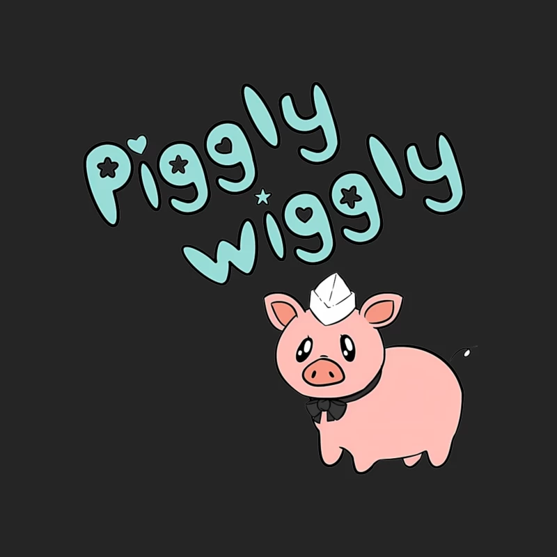 Cute Cartoon Pig with "Piggly Wiggly" Text Female Pullover Sweatshirt