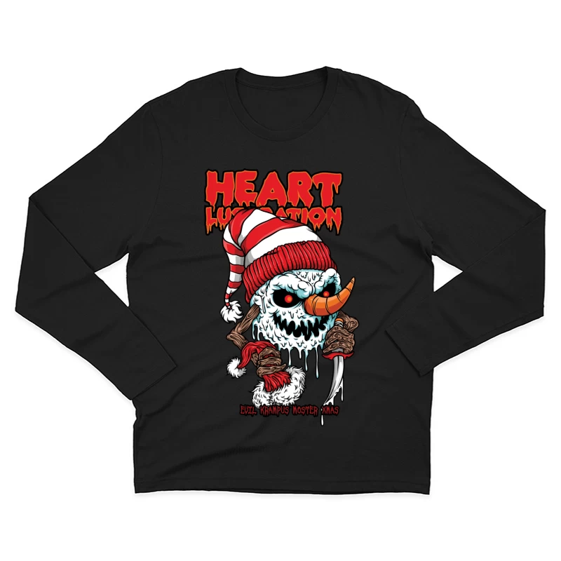 Horror Christmas Snowman with Krampus Theme Male Long Sleeve T-Shirt