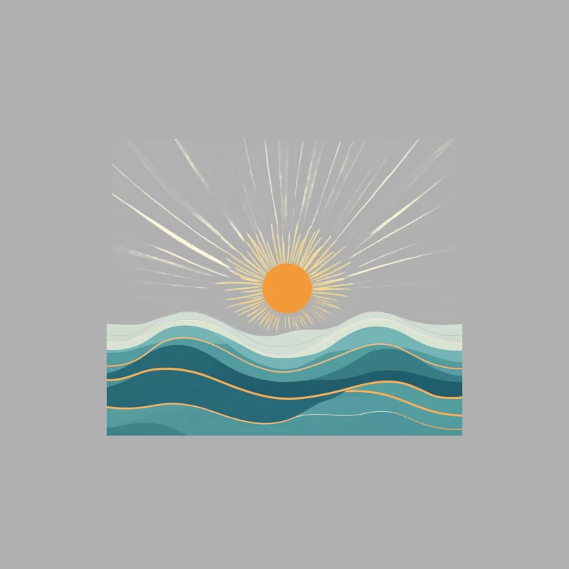 Minimalist Ocean Sunset with Abstract Waves Male Tank Top