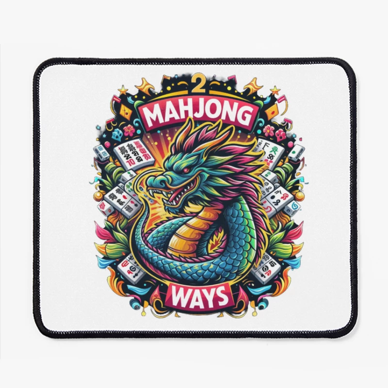 Majestic Dragon with Mahjong Tiles Mouse Pad