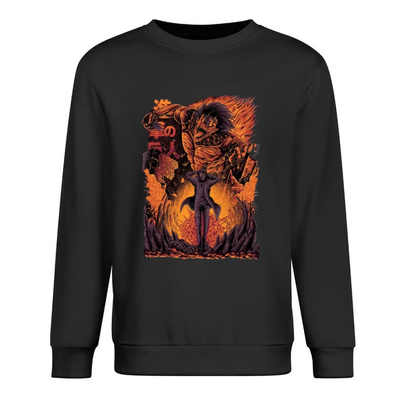 Düstere Anime-Szene mit Monster Herren Pullover Sweatshirt