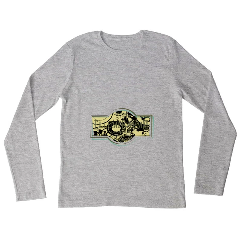Étiquette rétro monochrome Femme Manches Longues T-Shirt