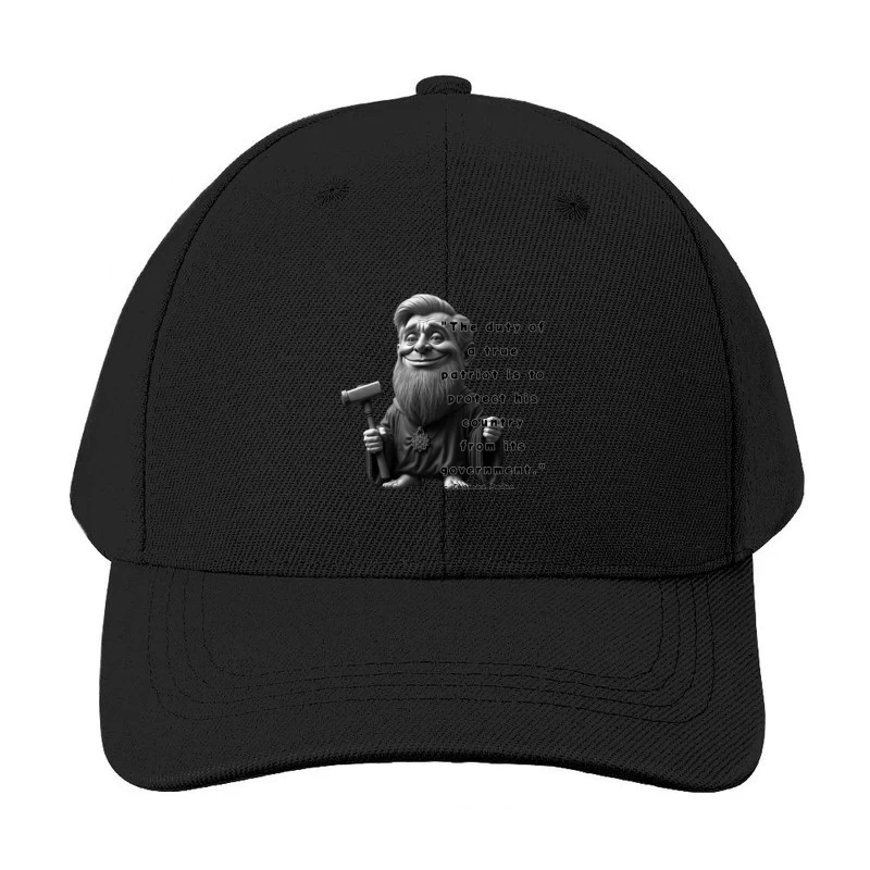 Political Gnome Meme with Thomas Paine Quote Baseball Cap