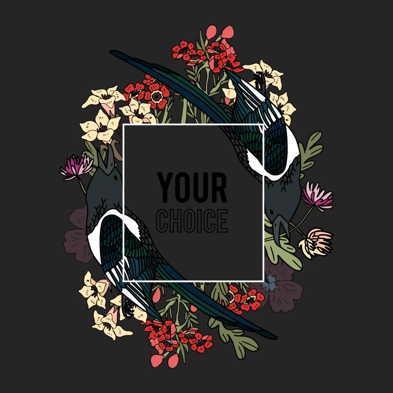 Cadre floral avec oiseaux Homme Sweat-shirt à enfiler