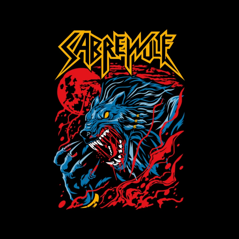 Sabrewulf Graphic Art Illustration Pin