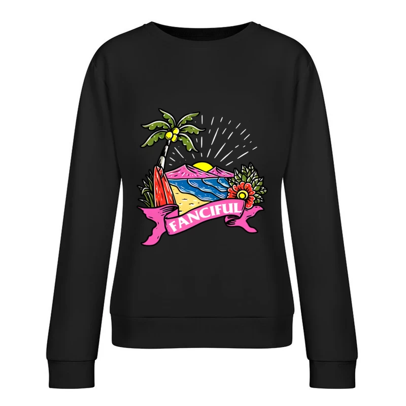 Fantasievolle Strandlandschaft Damen Pullover Sweatshirt