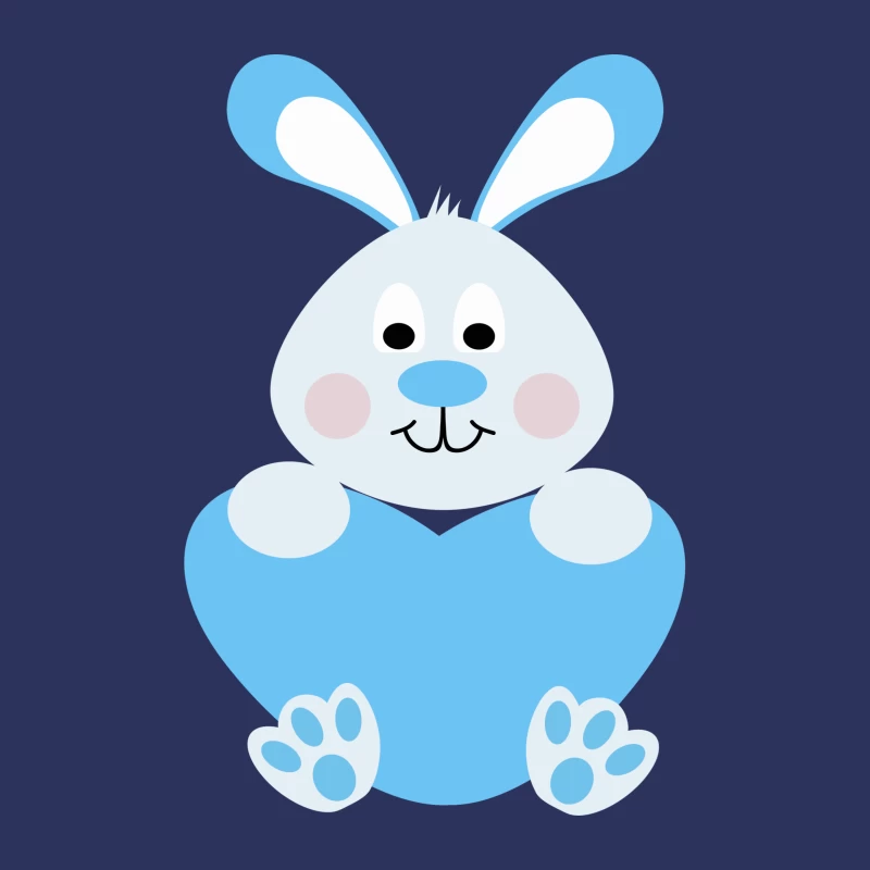 Lapin Bleu avec Coeur Femme T-Shirt