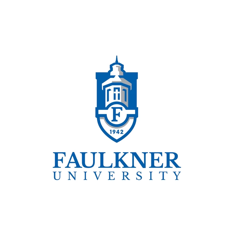 Faulkner University Logo - Educational Shield with Church Spire Design from 1942 Tapestry