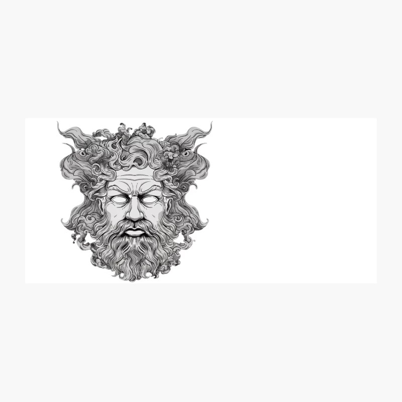 mythology sculpture god beard Zeus Greek art illustration Coffee Mug
