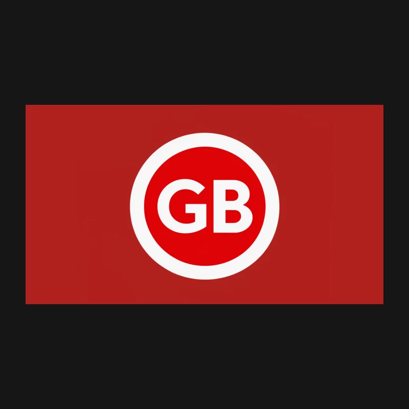 GB Logo: Red Circle with White Letters for Great Britain Desk Mat