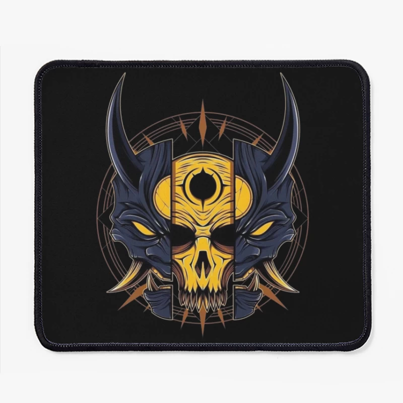 Fantasy Demon Skull Illustration Mouse Pad