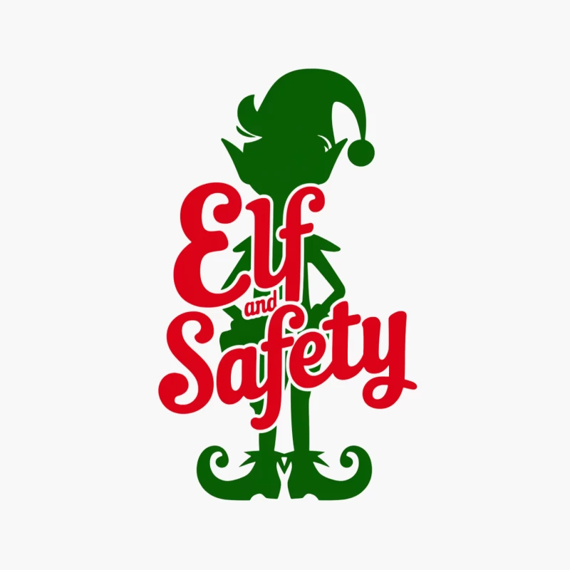 Christmas Elf Safety Logo Typography Design Cotton Tote Bag