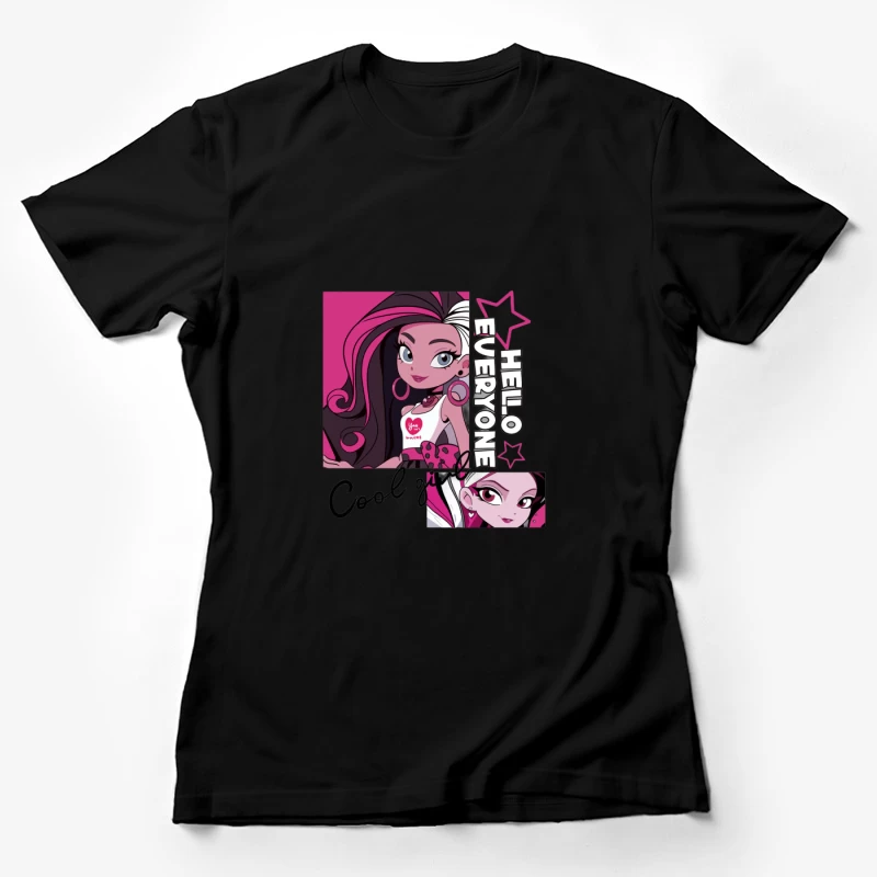 Stilvolles Mädchen mit rosa Akzenten Damen T-Shirt