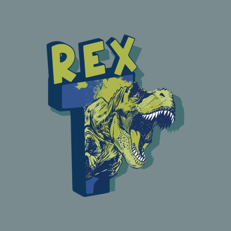 Bold Vintage T-Rex Graphic – Striking Dinosaur Design Pin