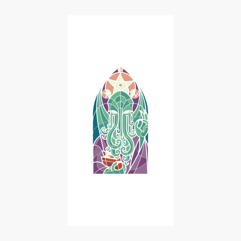 Art Nouveau Cthulhu: Stained Glass Cosmic Horror iPhone Case