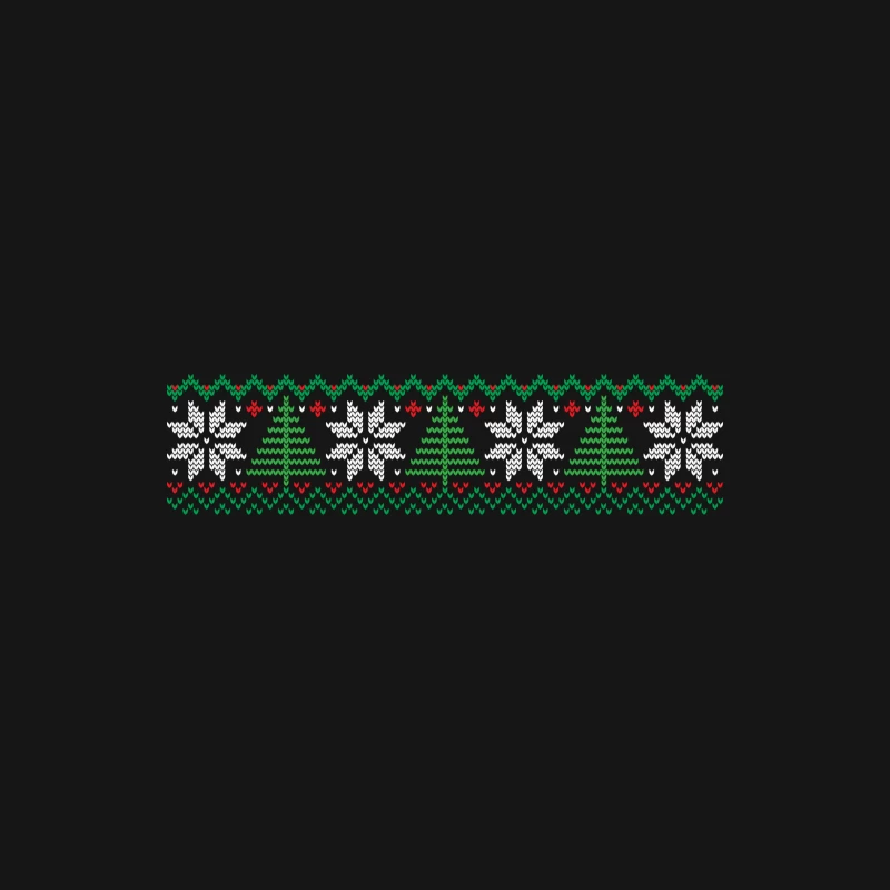 Motif de Noël traditionnel avec sapins et flocons Homme Manches Longues T-Shirt