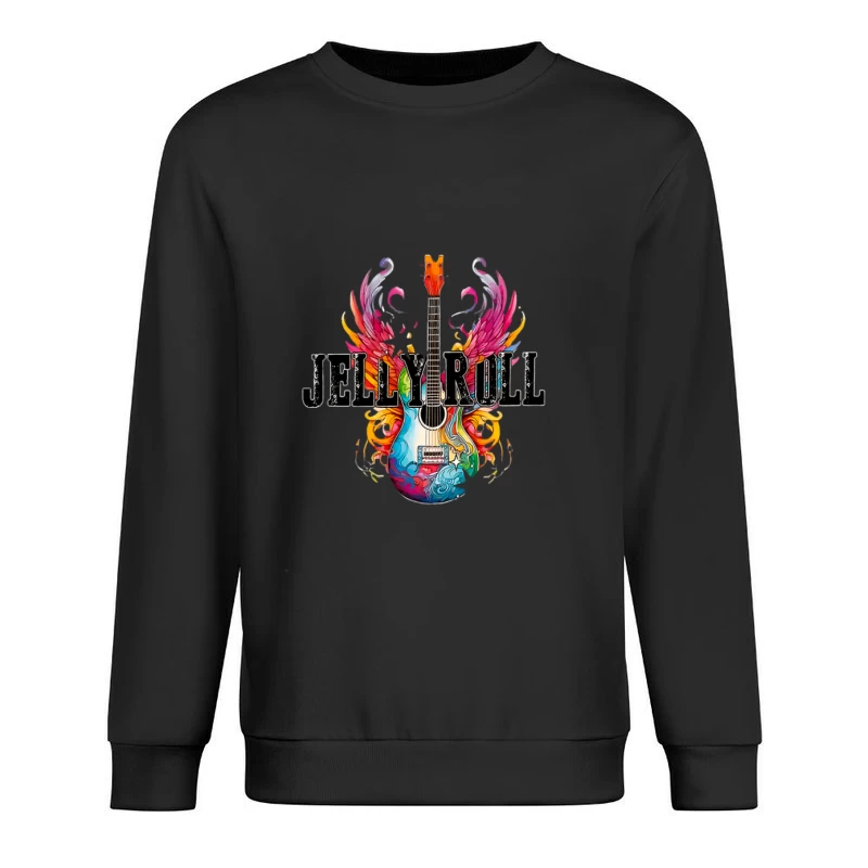 Bunte E-Gitarre mit Flügeln Herren Pullover Sweatshirt