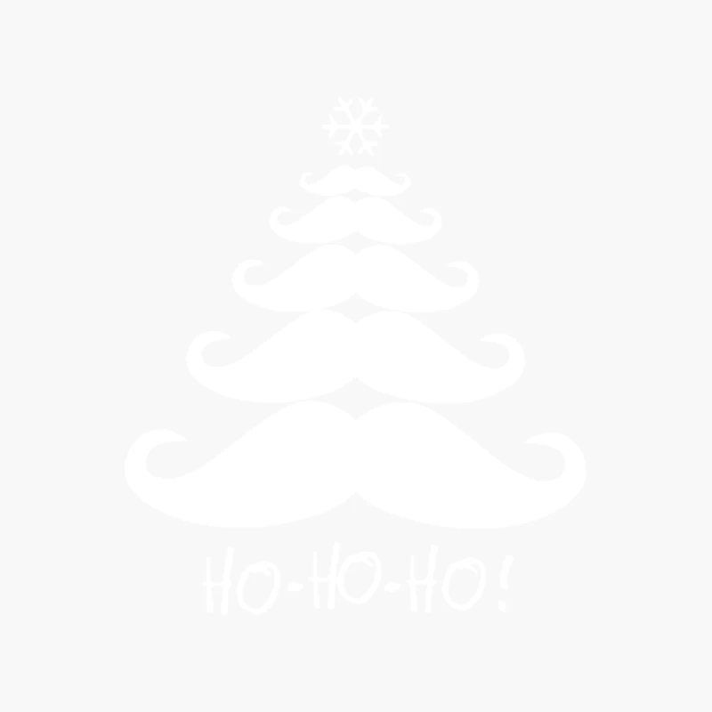 Moustache Christmas Tree Ho Ho Ho Snowflake Cotton Tote Bag