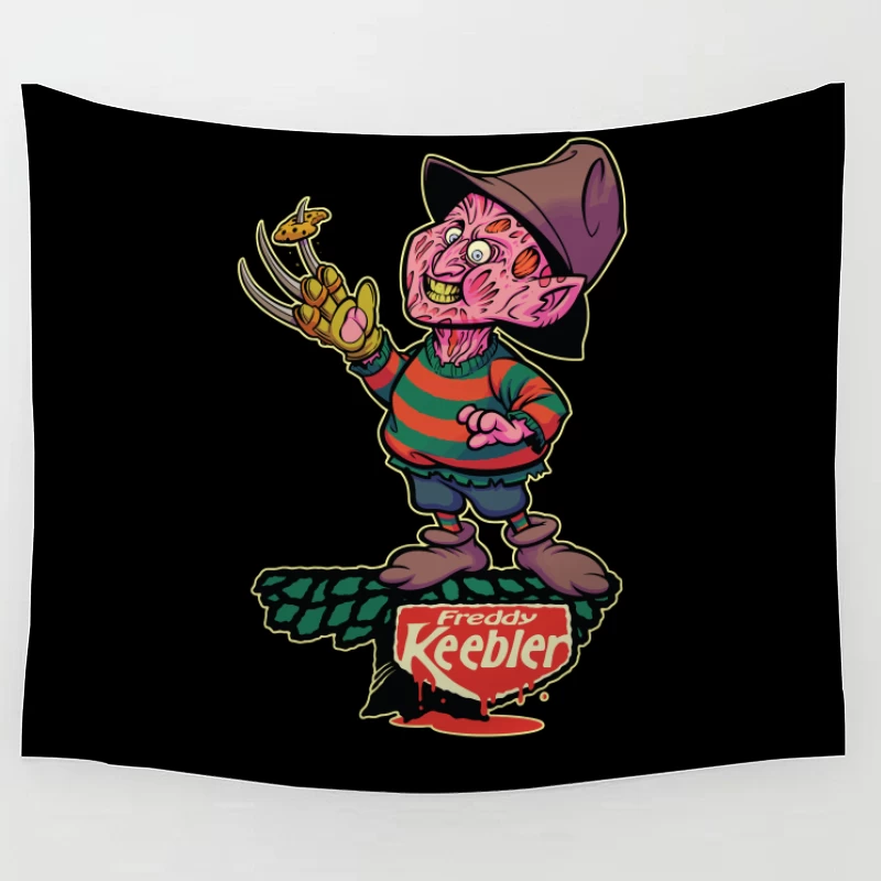 Freddy Keebler: A Whimsical Horror Parody Tapestry