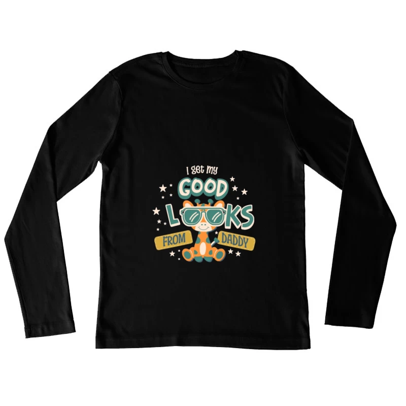 Design de girafe mignon avec lunettes de soleil Femme Manches Longues T-Shirt