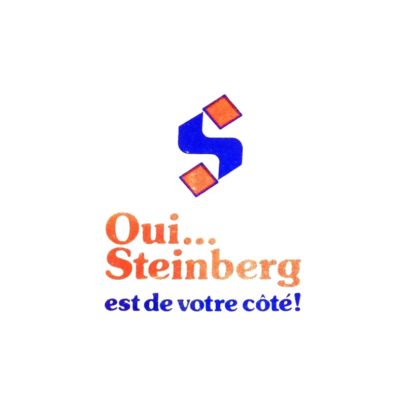 Vintage French Political Campaign Logo for Steinberg Throw Pillow