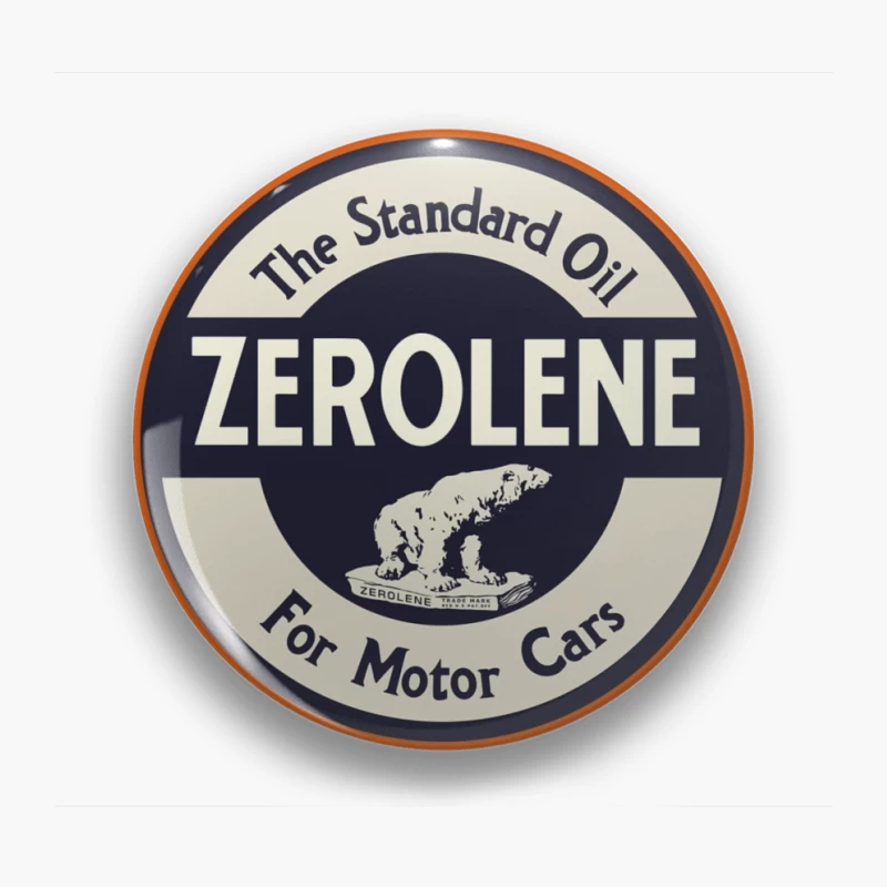 Vintage Standard Oil Zerolene Motor Car Advertisement with Polar Bear Logo Pin