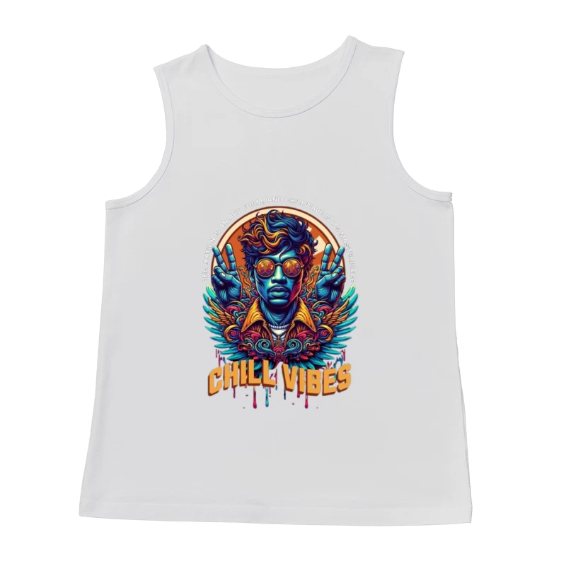 Psychedelic Peace and Chill Vibes Retro Art Design Male Tank Top