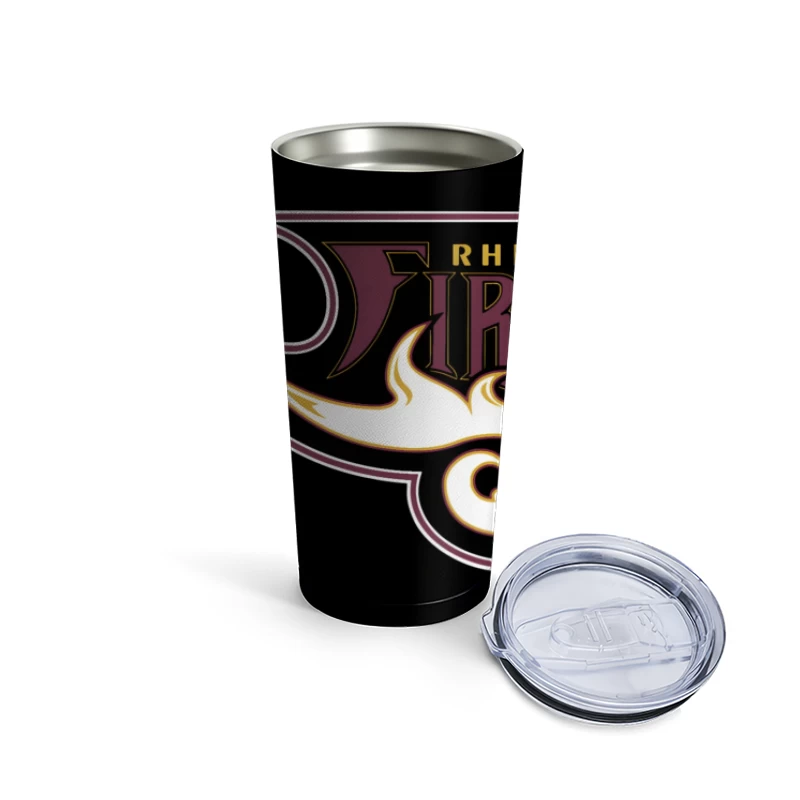 Rhein Fire Professional Football Team Logo with Stylized Flame Design Travel Mug