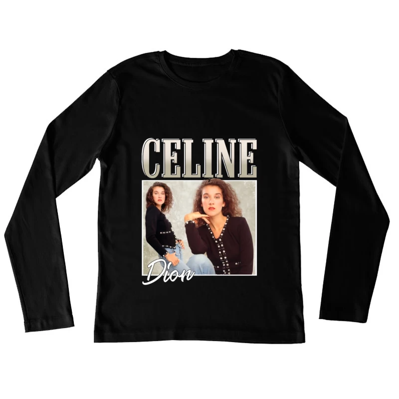 Vintage Album Cover in 1980s Fashion Style Female Long Sleeve T-Shirt