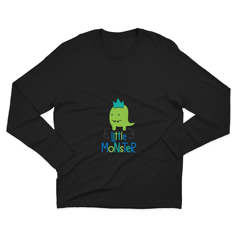 Monstre mignon avec couronne bleue Homme Manches Longues T-Shirt