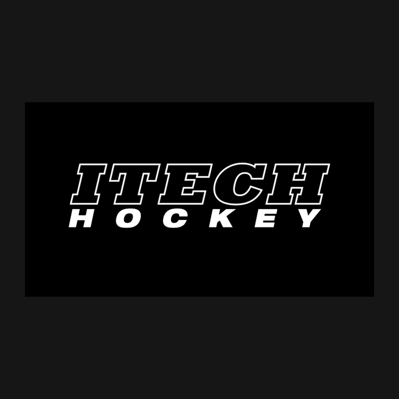 ITECH Hockey Sports Logo in Black and White Desk Mat