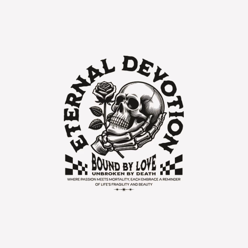 Dévotion Éternelle: Crâne et Rose Homme T-Shirt