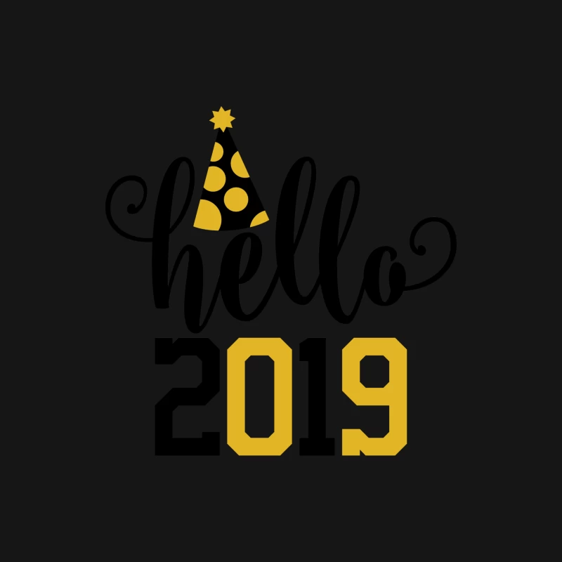 Bonne année 2019 avec chapeau festif Femme Manches Longues T-Shirt