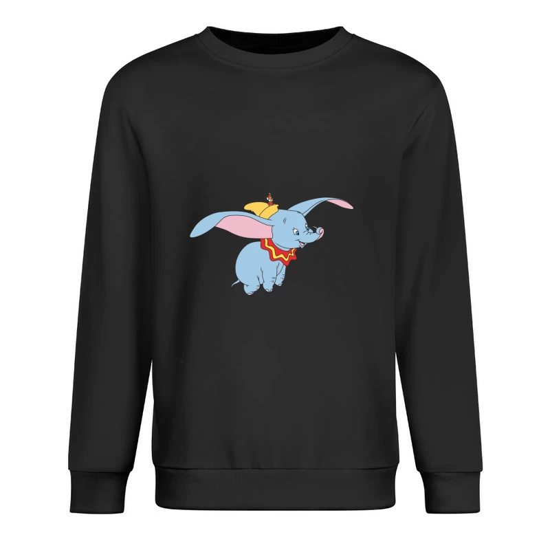 Fliegender Elefant mit großem Hut Herren Pullover Sweatshirt