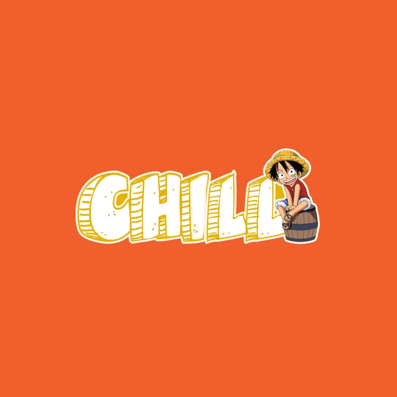 Chill Anime Illustration of Luffy from One Piece Male T-Shirt