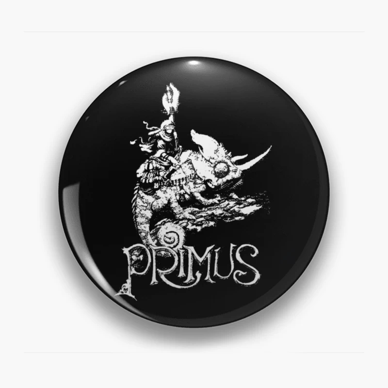 Abstract Swirling Typography: Primus Logo Design Pin