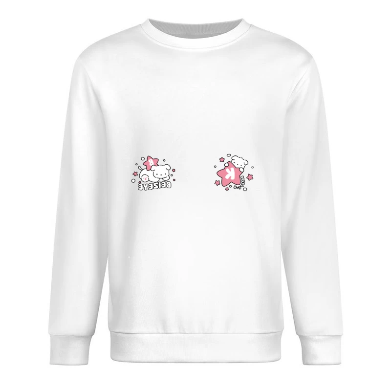 Niedlicher Welpe mit rosa Stern Herren Pullover Sweatshirt