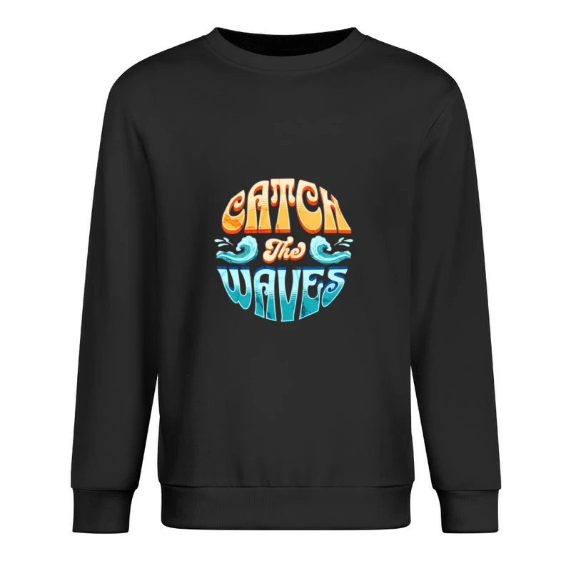Attrape les Vagues - Surf, Rétro, Design Graphique Homme Sweat-shirt à enfiler