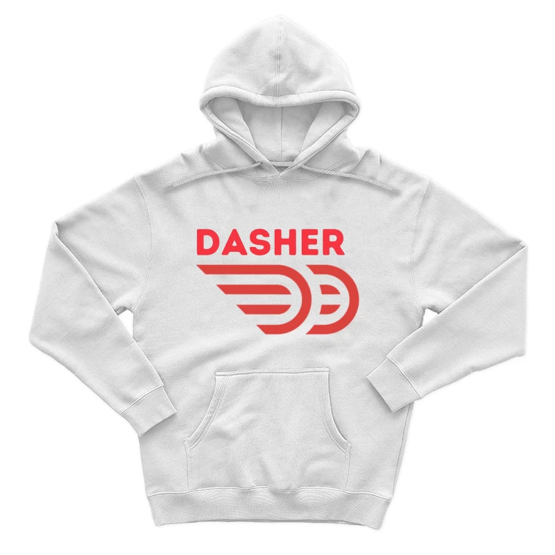 Red Minimalist Dasher Delivery Service Logo Male Pullover Hoodie