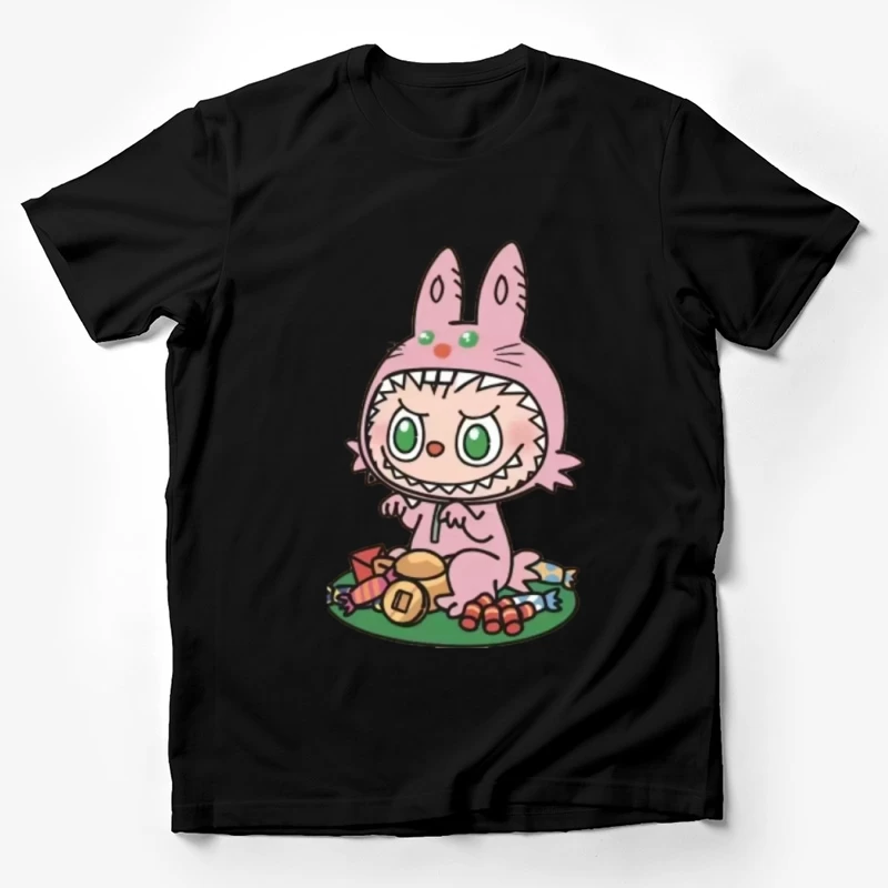 Kleines Monster im Hasenkostüm mit Süßigkeiten Herren T-Shirt