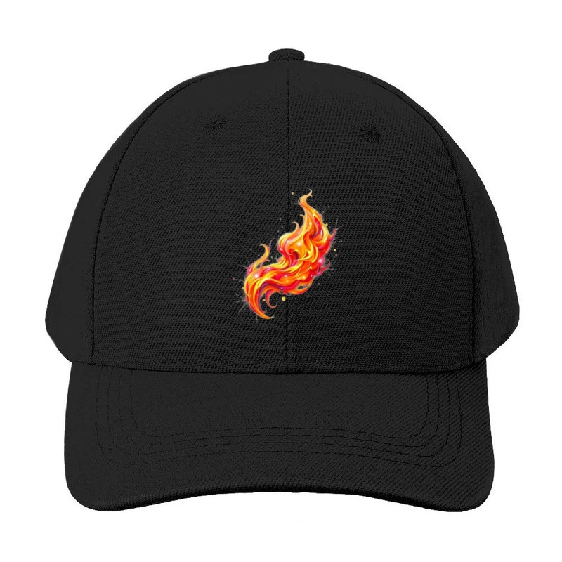 Vibrant Watercolor Fire Flame Art Baseball Cap