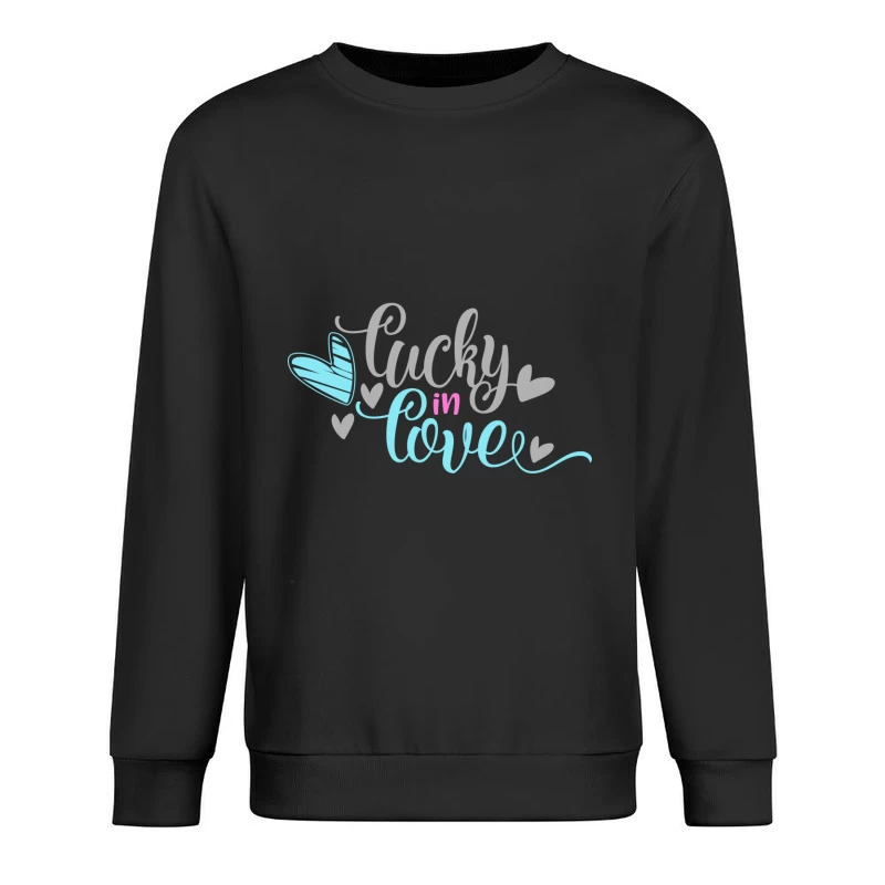 Motif chance amoureux avec cœurs Homme Sweat-shirt à enfiler